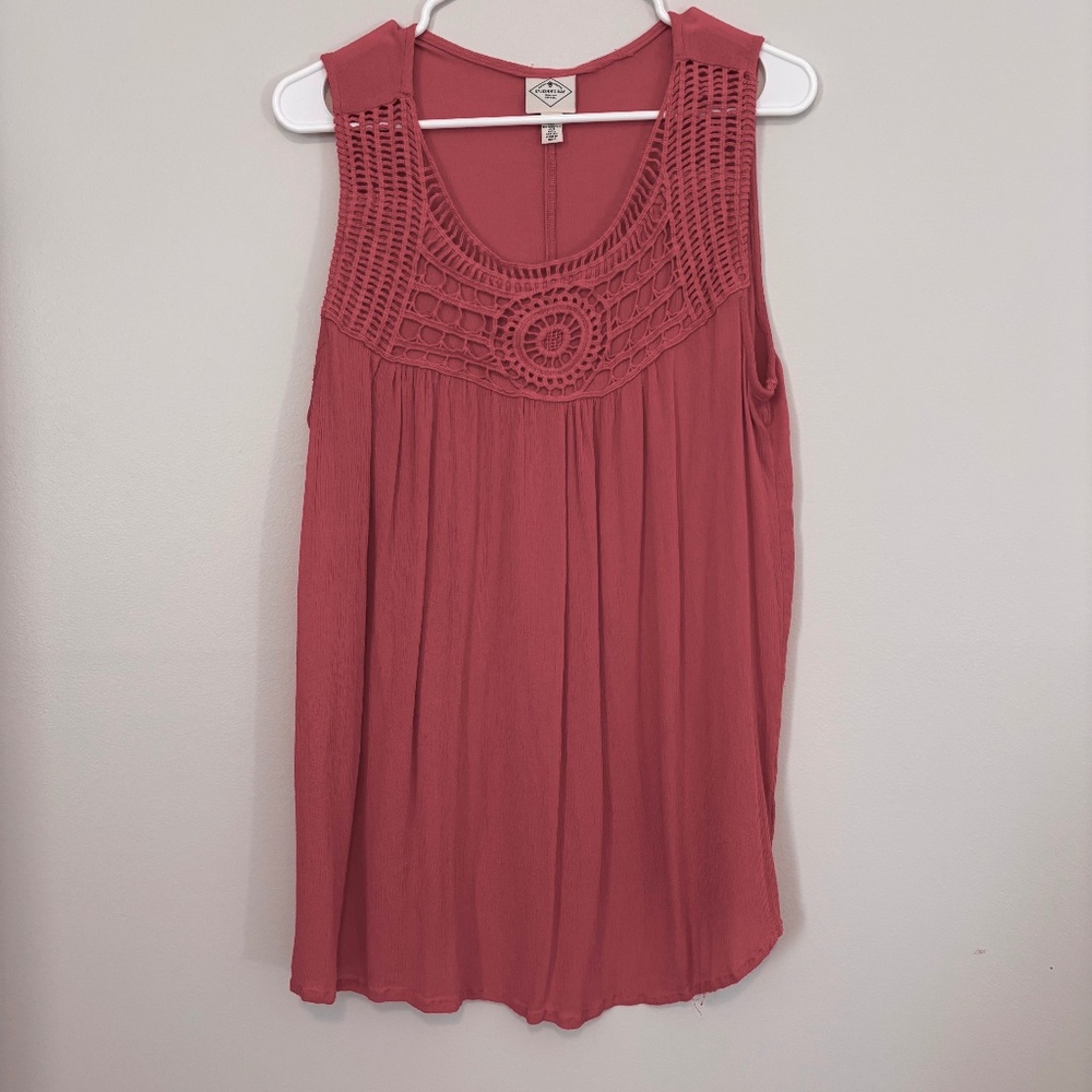 St. John’s Bay dusty rose embroidered summer top